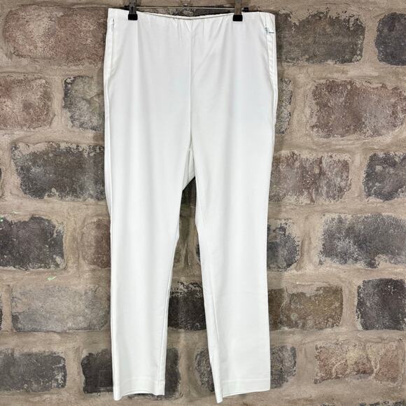 J. Jill Essential Cotton Stretch Pants White Woman's Size 10 - Picture 1 of 13